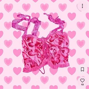 Pink mesh corset top! 🌸🩷👛💖